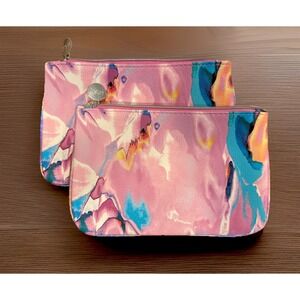 2 x Pink Leather Ipsy July 2025 Glam Makeup Bag, Bag Only! New Free shipping